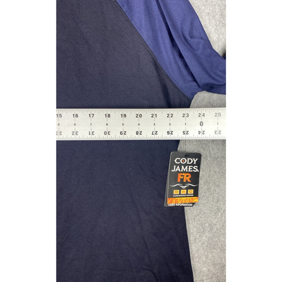 Cody James Shirt Mens Extra Large Navy Black FR Baseball Tee Workwear - Picture 2 of 16